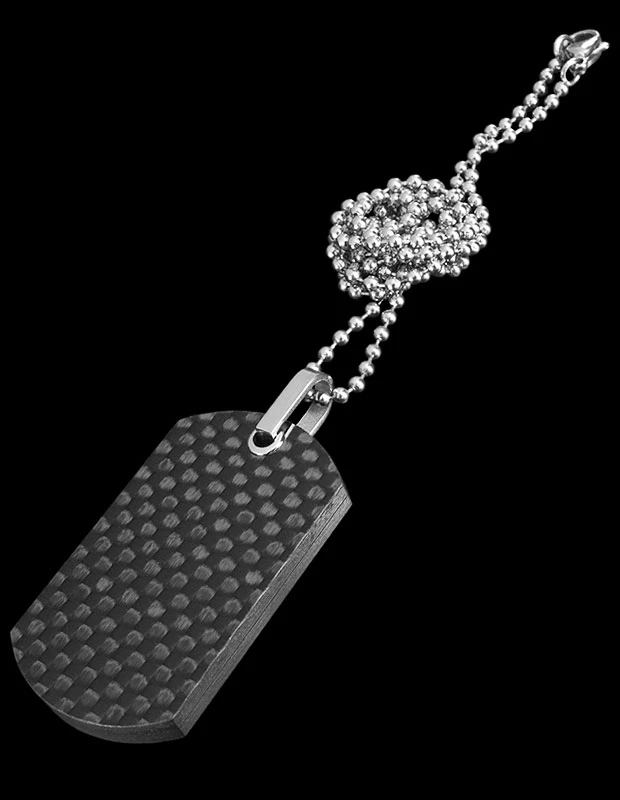 Bastion Dog Tag Pendant Carbon Fibre